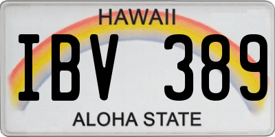 HI license plate IBV389