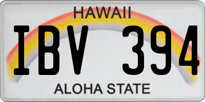 HI license plate IBV394