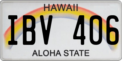 HI license plate IBV406