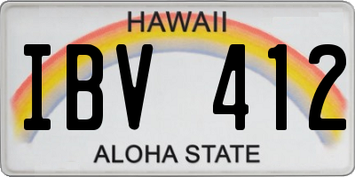 HI license plate IBV412