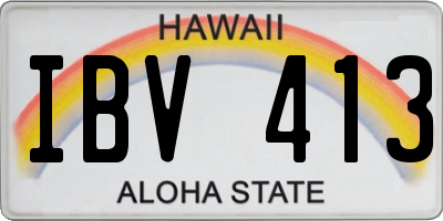 HI license plate IBV413