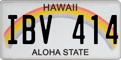 HI license plate IBV414