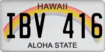 HI license plate IBV416
