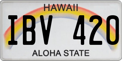 HI license plate IBV420