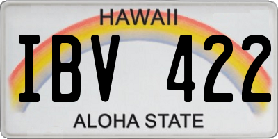 HI license plate IBV422