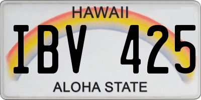 HI license plate IBV425