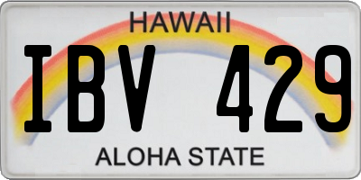 HI license plate IBV429