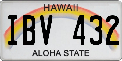 HI license plate IBV432