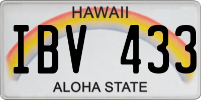 HI license plate IBV433