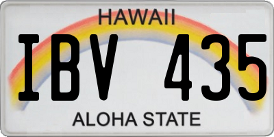 HI license plate IBV435