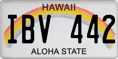 HI license plate IBV442
