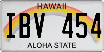 HI license plate IBV454