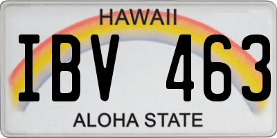 HI license plate IBV463