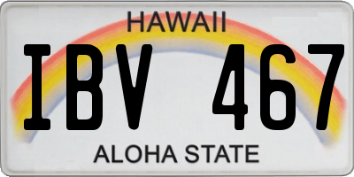 HI license plate IBV467