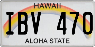 HI license plate IBV470