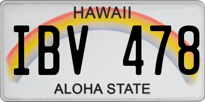 HI license plate IBV478