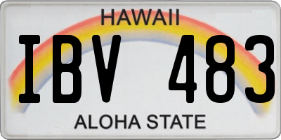 HI license plate IBV483