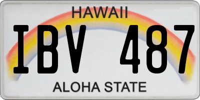 HI license plate IBV487