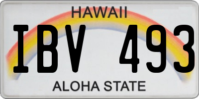 HI license plate IBV493