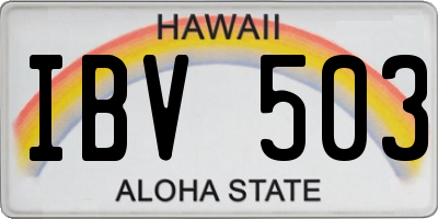 HI license plate IBV503