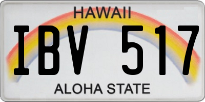 HI license plate IBV517
