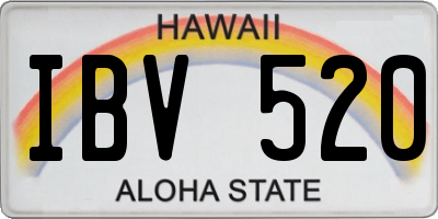 HI license plate IBV520