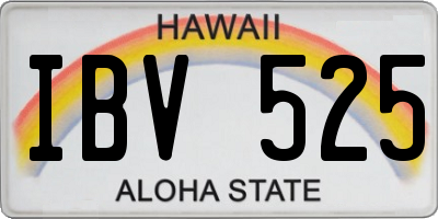 HI license plate IBV525