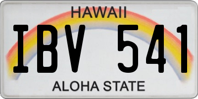 HI license plate IBV541