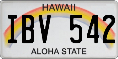 HI license plate IBV542