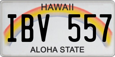 HI license plate IBV557