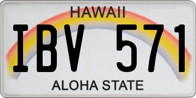 HI license plate IBV571