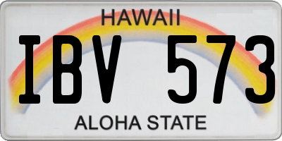 HI license plate IBV573