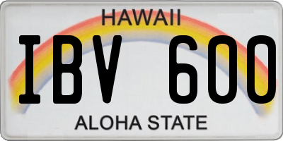 HI license plate IBV600