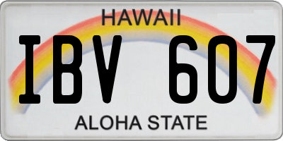 HI license plate IBV607