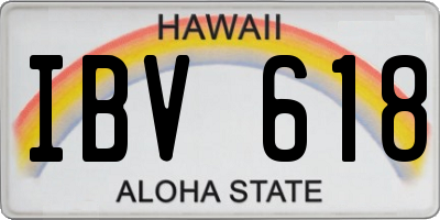 HI license plate IBV618