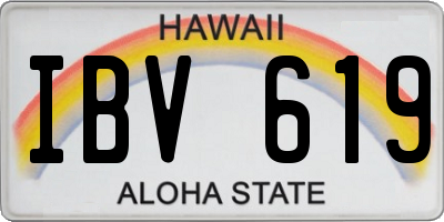 HI license plate IBV619