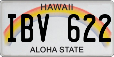 HI license plate IBV622