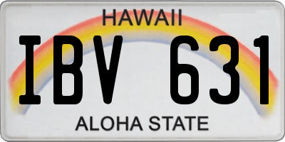 HI license plate IBV631