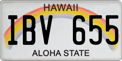 HI license plate IBV655