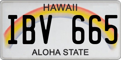 HI license plate IBV665