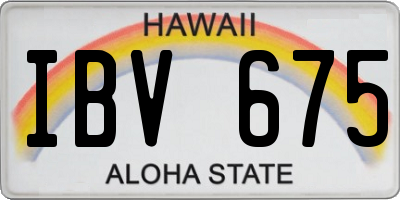 HI license plate IBV675