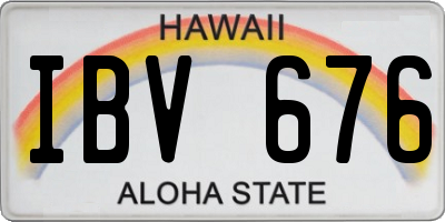 HI license plate IBV676