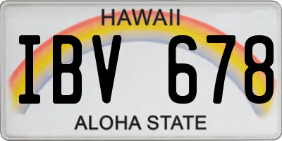 HI license plate IBV678