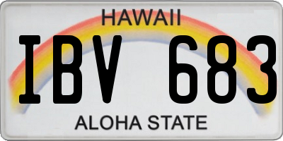 HI license plate IBV683