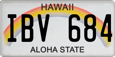 HI license plate IBV684