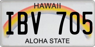 HI license plate IBV705