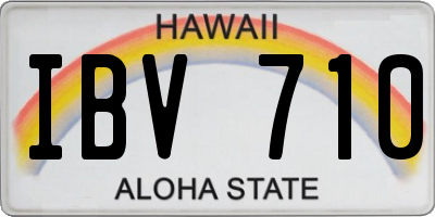 HI license plate IBV710
