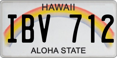 HI license plate IBV712