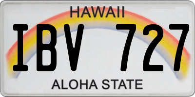 HI license plate IBV727