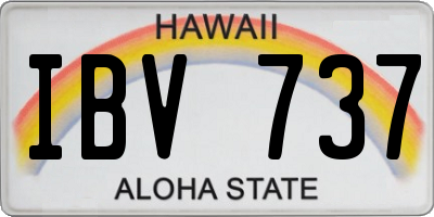 HI license plate IBV737
